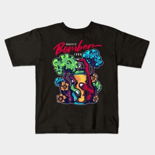 t-shirt-design-graffiti-bomber-with-hand-holding-spray-paint-vintage-illustration Kids T-Shirt